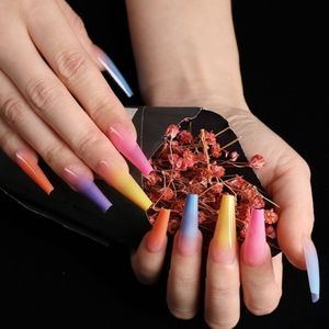 New boutique gel glue tab Ombre Press on Nails set